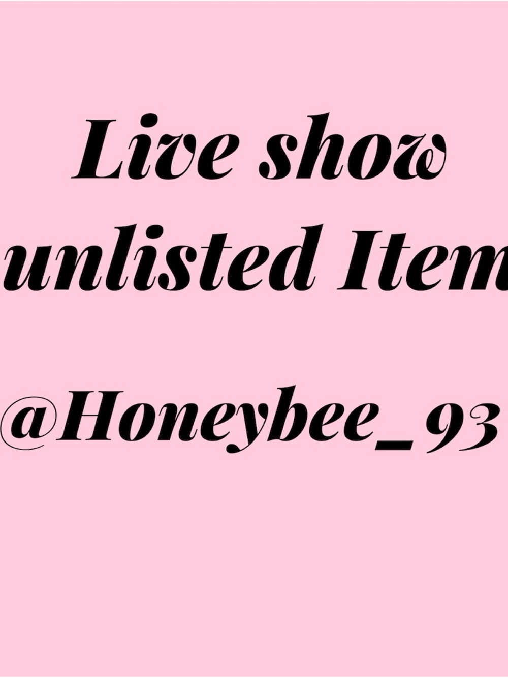 Live Show Unlisted Item